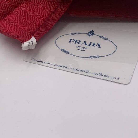 Prada Saffiano Vernice Rosso Red Leather Tote Bag Auth Preloved Patent Purse - Picture 14 of 15